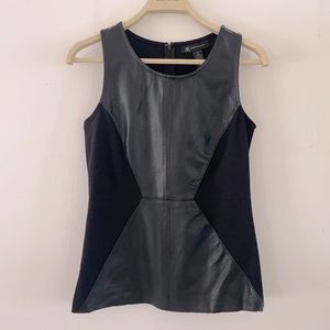 INC Int’l Concepts top with faux leather S